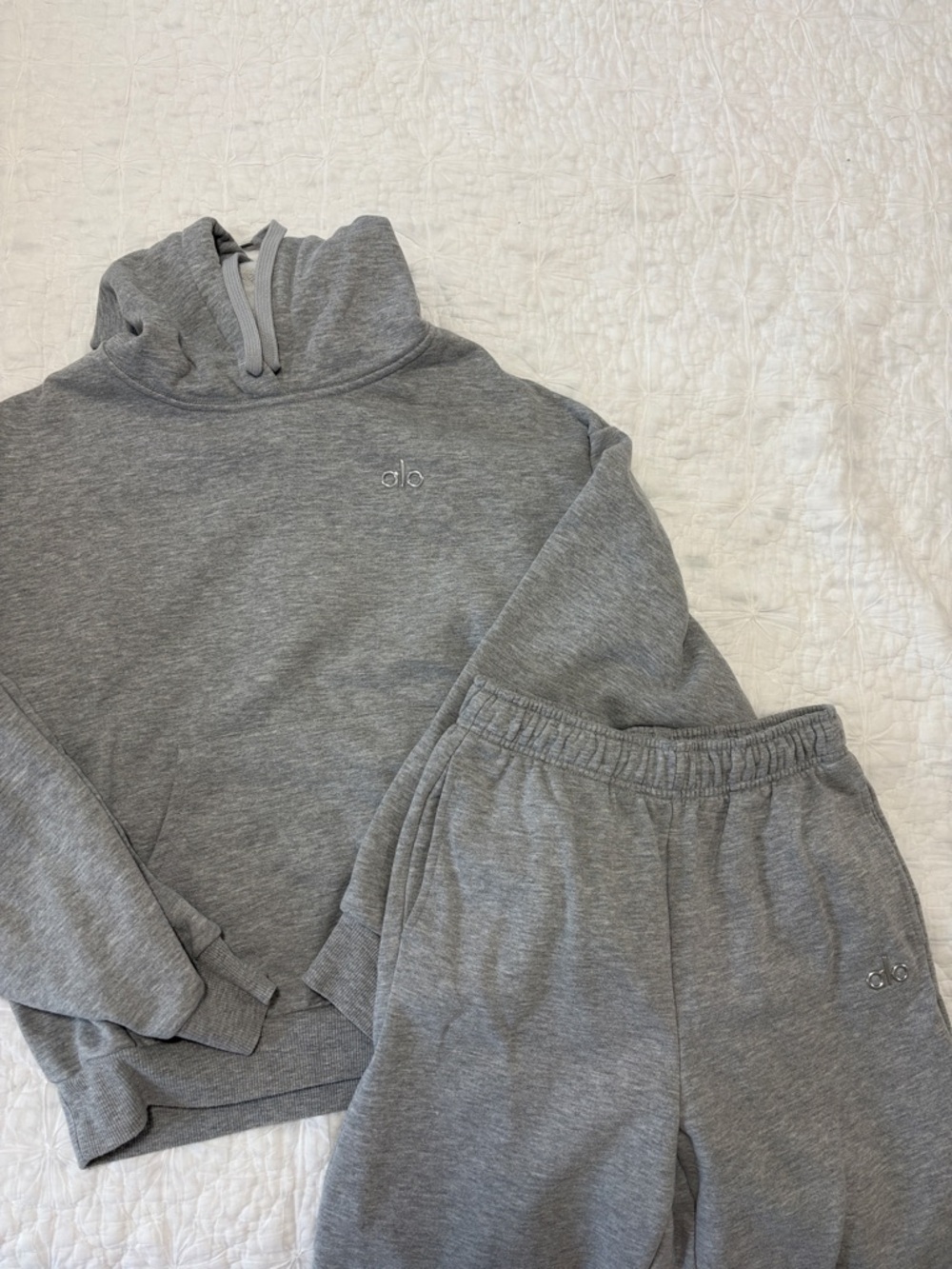 alo Grey Hoodie & Sweatpants Set